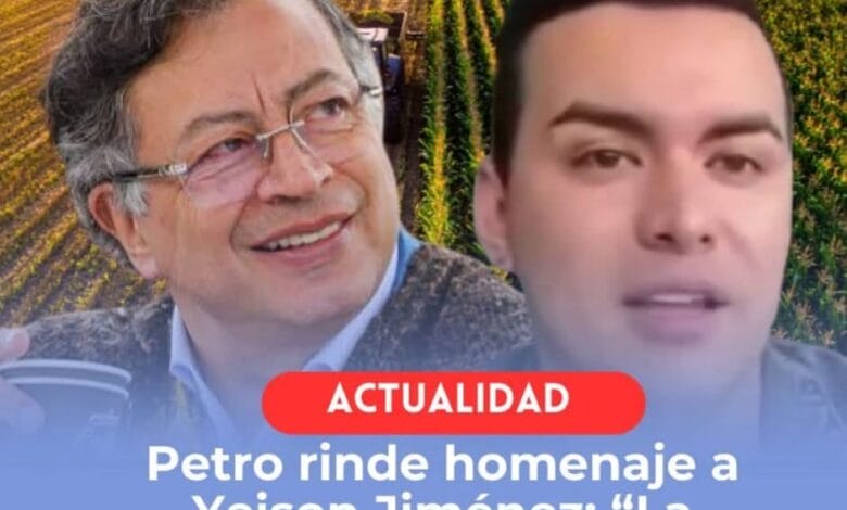 PETRO RINDE HOMENAJE A YEISON JIMÉNEZ: "La agricultura es el camino seguro"